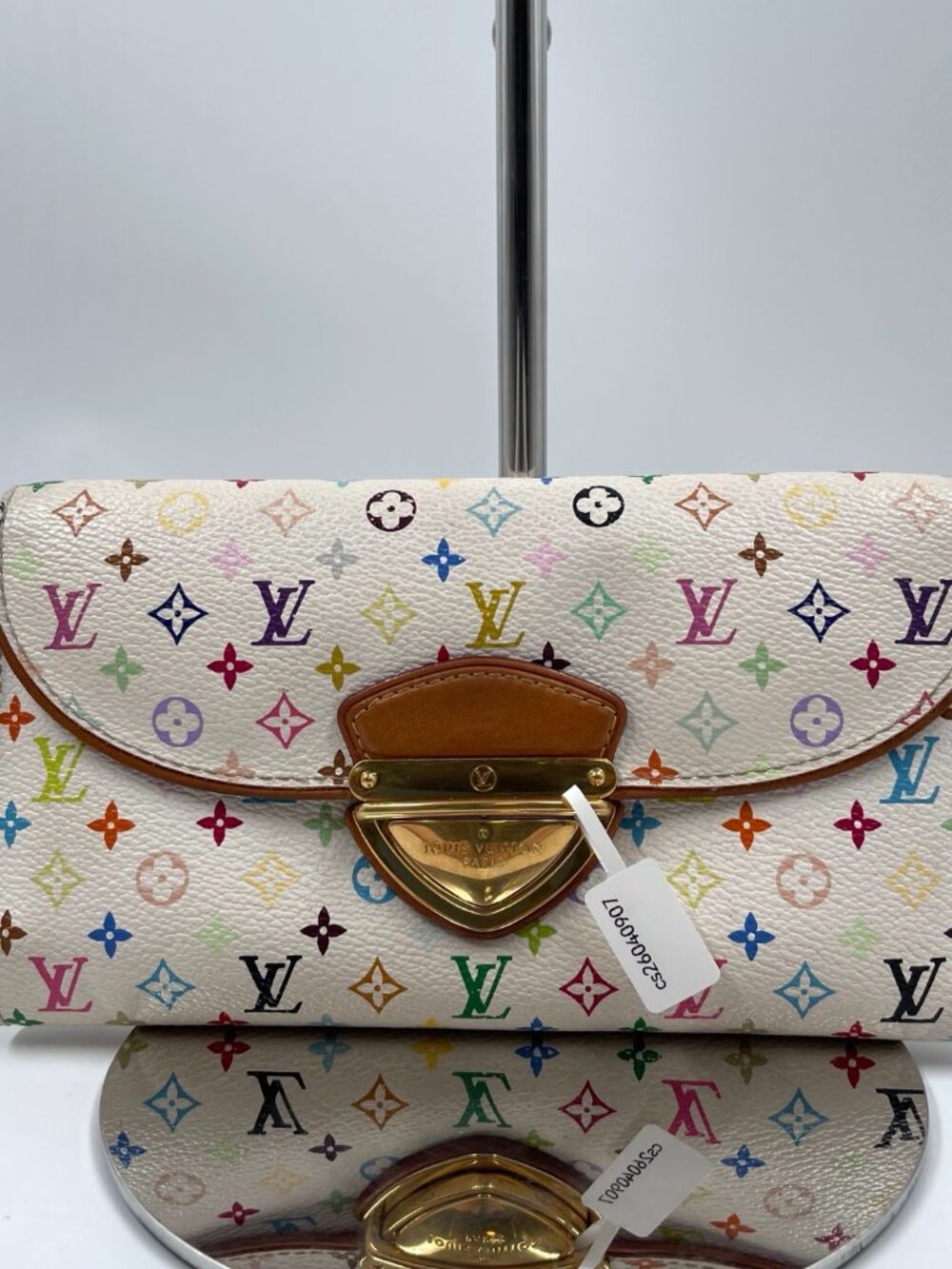 Louis Vuitton x Takashi Murakami Monogram Multicolore Eugénie Wallet in White